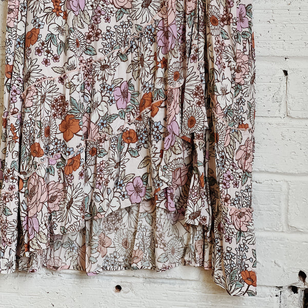 Curvy | Floral Print Maxi Skirt