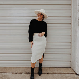 Sage | Two Tone Sweater Knit Skirt