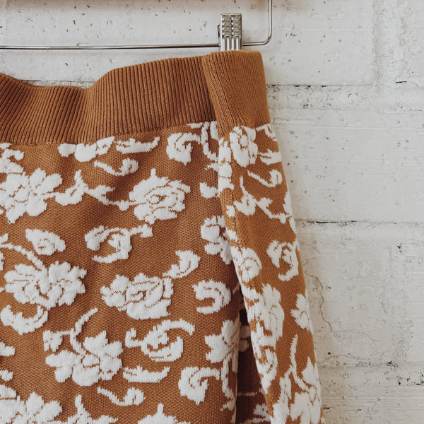 Floral Sweater Knit Skirt | Plus Sizes