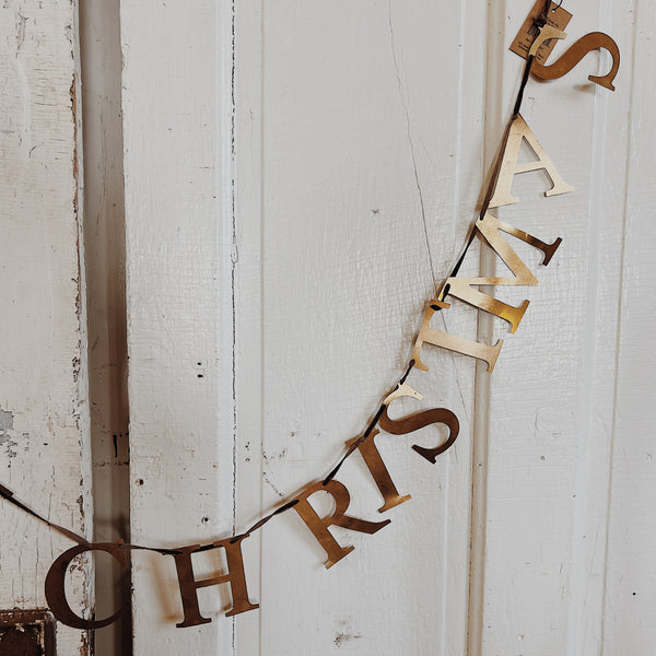 'Merry Christmas" Metal Garland