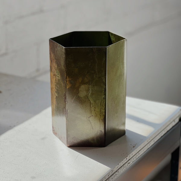 Oxidized Metal Planter
