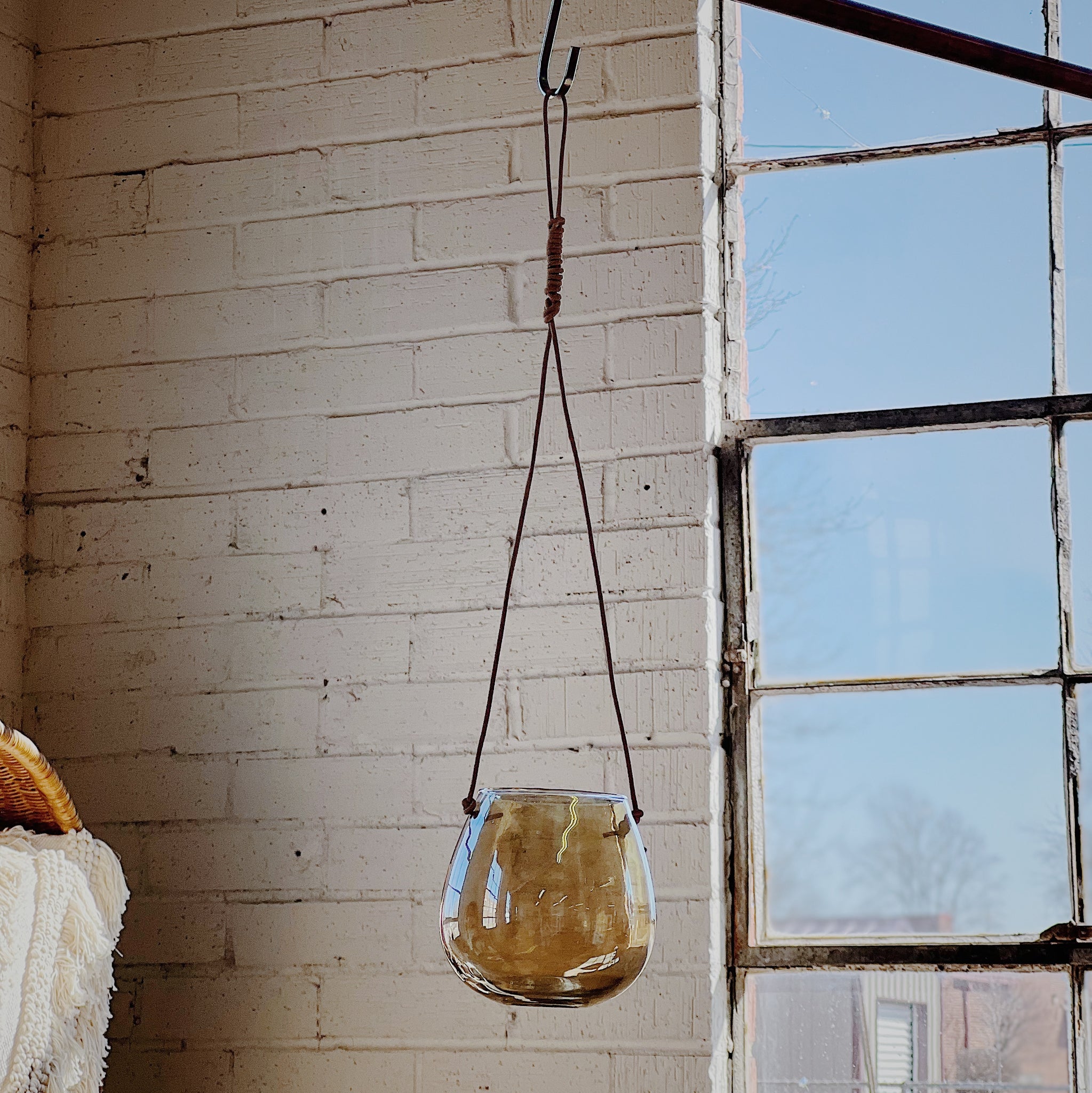 Glass Hanging Planter