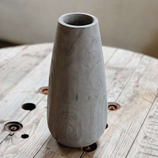 Paulownia Wood Vase with Grey Wash
