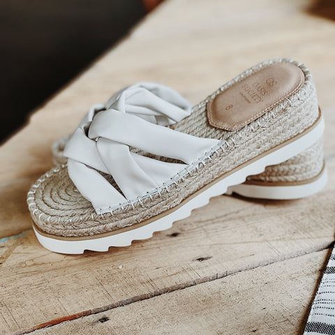 Woven Platform Sandals | Cream