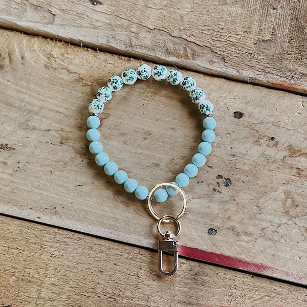 Ceramic Beaded Keyring Bracelet