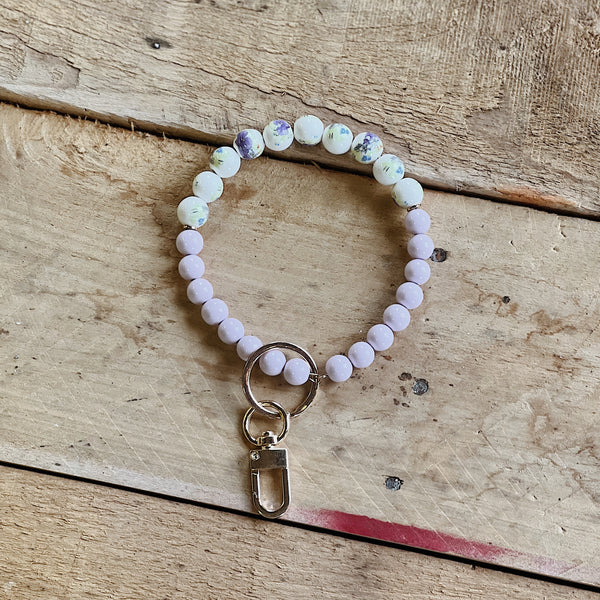 Ceramic Beaded Keyring Bracelet