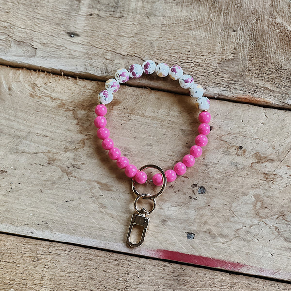 Ceramic Beaded Keyring Bracelet