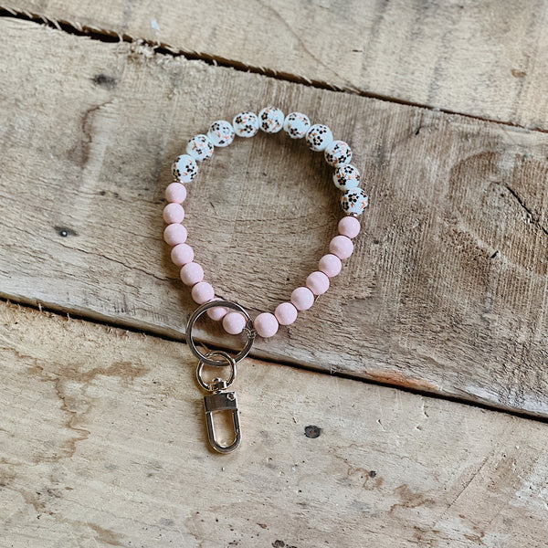 Ceramic Beaded Keyring Bracelet