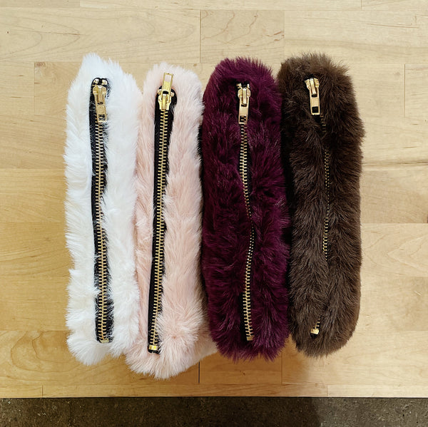 Faux Fur Zip Pouch