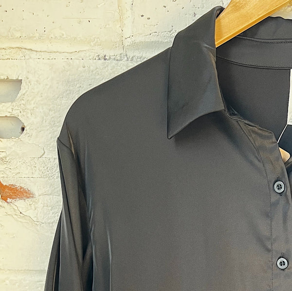 Satin Button Down Shirt