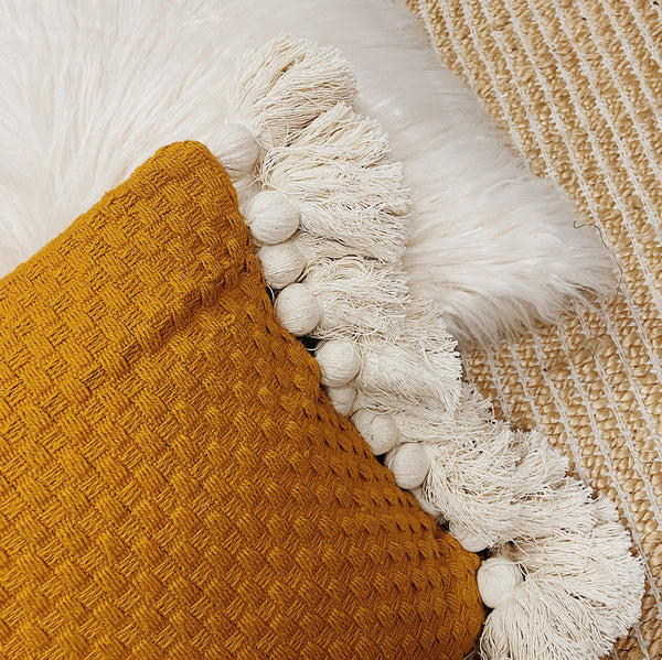 Pillow | Mustard Tassel