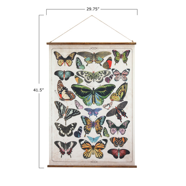 Scroll Wall Decor with Butterflies