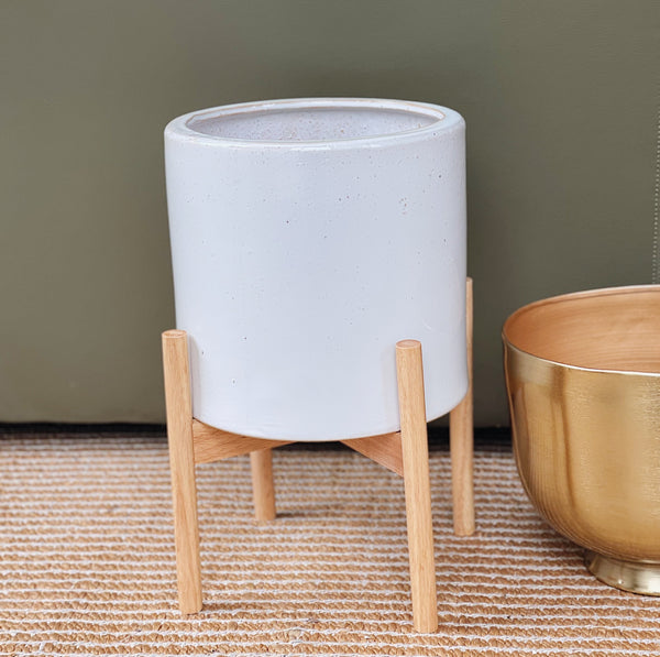 Planter With Wood Stand