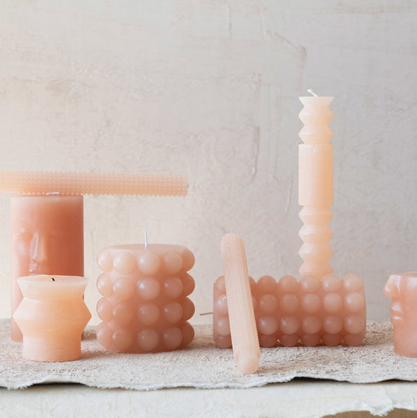 Unscented Hobnail Pillar Candle