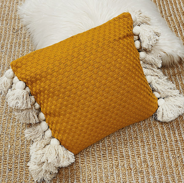 Pillow | Mustard Tassel