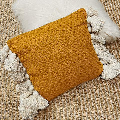 Pillow | Mustard Tassel