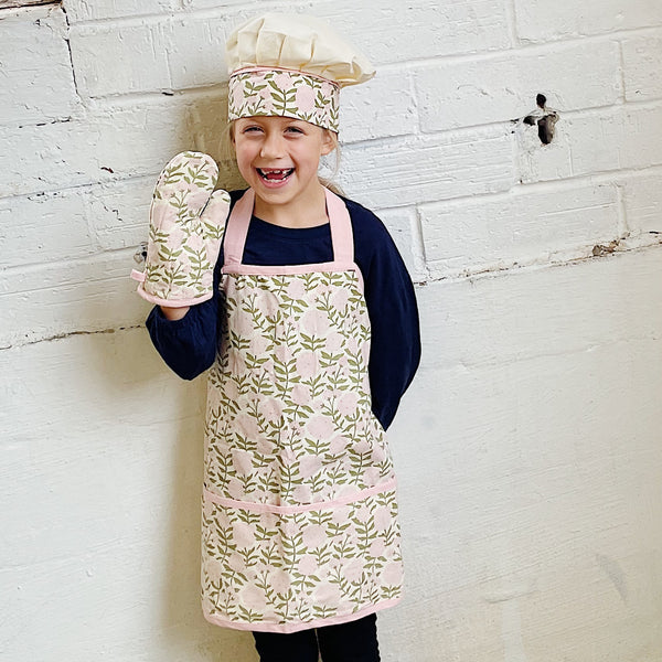 Floral Child's Apron Set