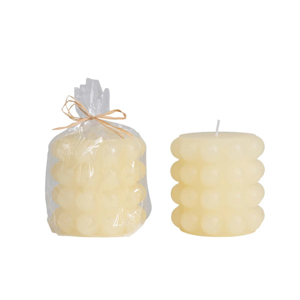 Unscented Hobnail Pillar Candle